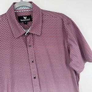 Buttercloth Men's‎ Short Sleeve Button Down Shirt Geometric Print